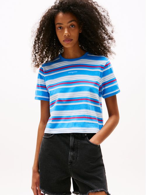 Polera De Rayas Con Logo