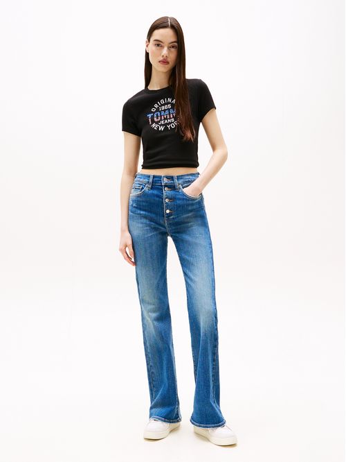 Polera Acanalada Con Logo New York