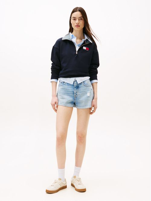 Short Denim Con Logo