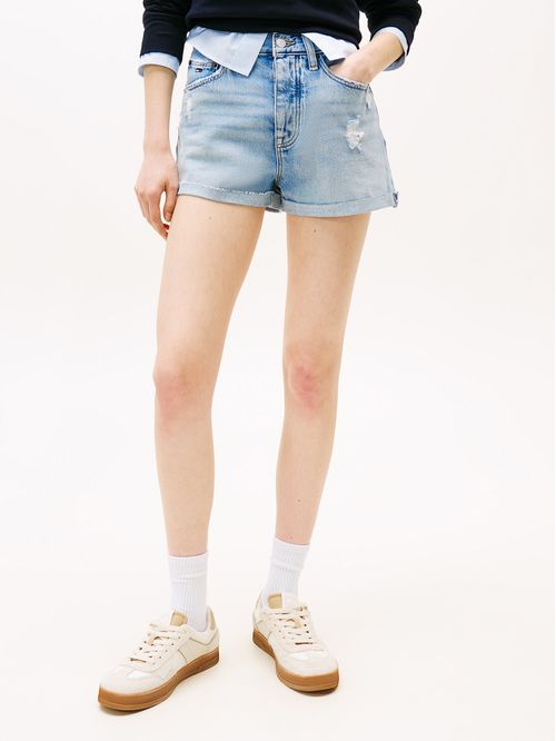 Short Denim Con Logo
