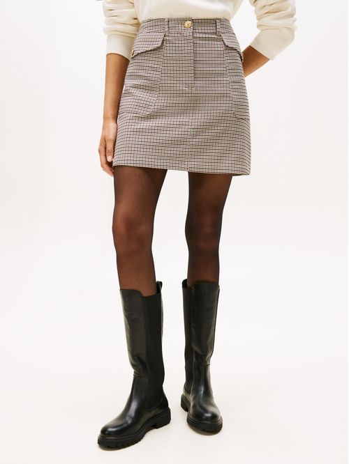 Falda Con Estampado De Cuadros