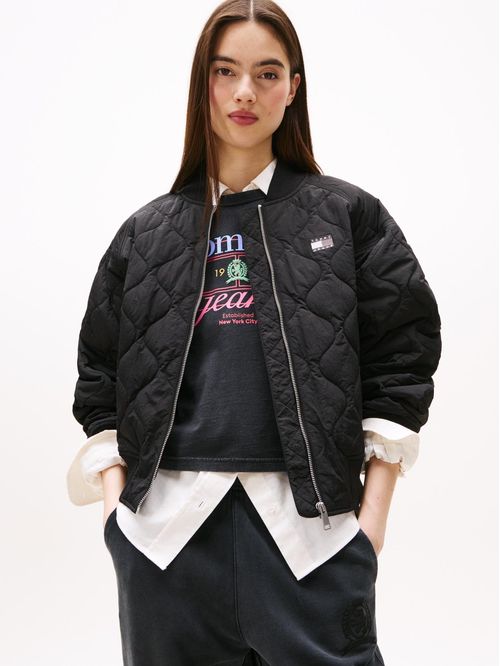 Chaqueta Bomber Acolchada Con Logo
