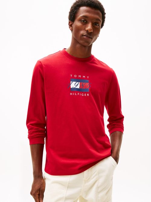 Polera Linear Flag Graphic Logo