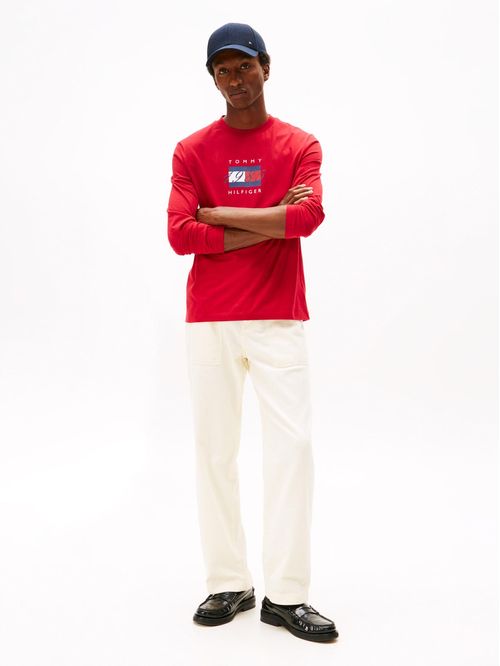 Polera Linear Flag Graphic Logo