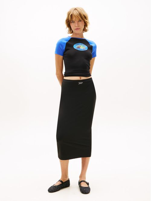 Falda Bodycon Midi Con Logo
